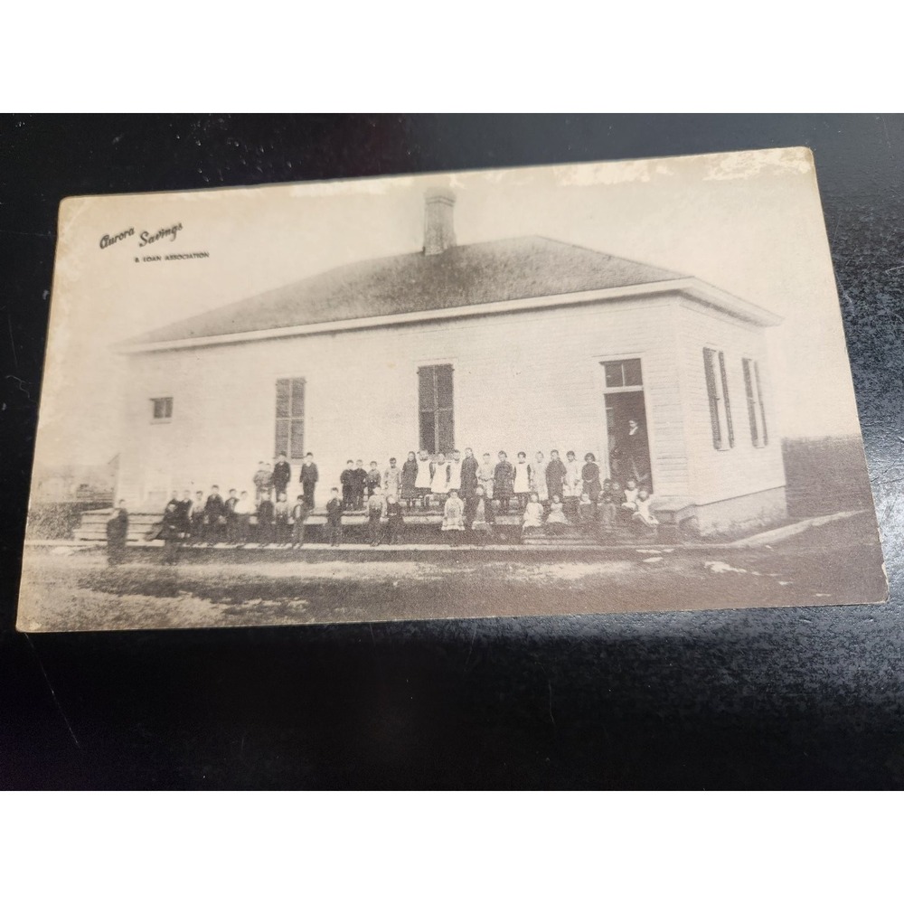 Aurora Illinois Indian Creek School‎ 1870 Students Group Photo Postcard